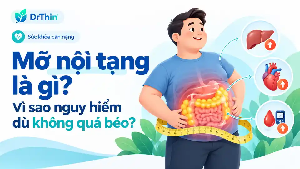 Minh họa mỡ nội tạng quanh cơ quan vùng bụng