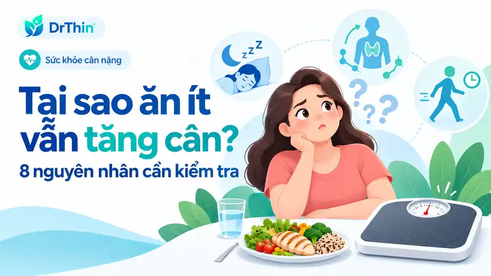 Minh họa ăn ít vẫn tăng cân và các yếu tố chuyển hóa, giấc ngủ, vận động